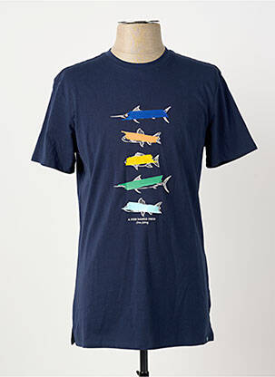 T-shirt coupe droite manches courtes bleu A FISH NAMED FRED homme