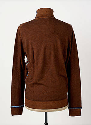 Pull col roulé coupe cintrée manches longues marron BOB homme