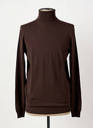 Pull col roulé coupe cintrée manches longues marron ROY ROBSON homme