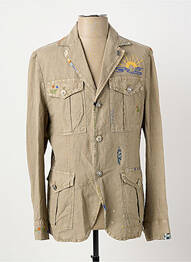 Veste casual fermeture boutonnée sur le devant vert BOB homme