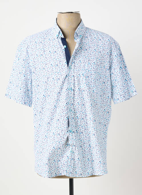 Chemise manches courtes coupe droite bleu CAPTEN homme