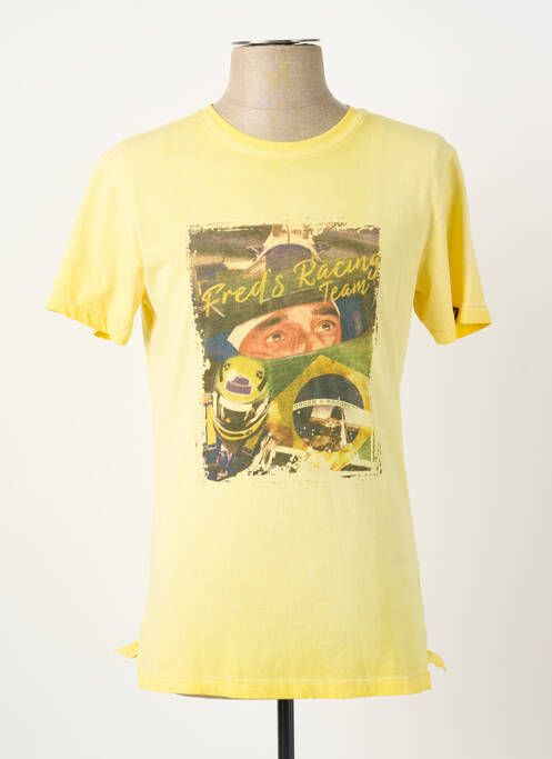 T-shirt coupe cintrée manches courtes jaune A FISH NAMED FRED homme