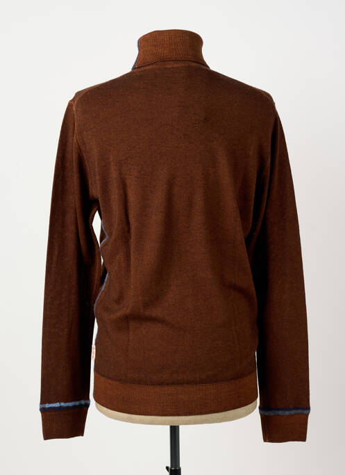 Pull col roulé marron BOB homme