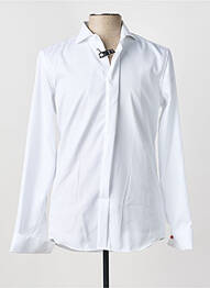 Chemise manches longues poignets boutonnés blanc ETERNA homme