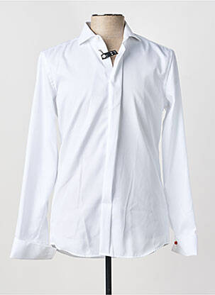 Chemise manches longues poignets boutonnés blanc ETERNA homme