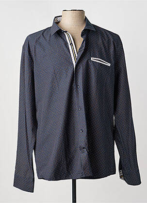 Chemise manches longues poignets boutonnés noir CAP 10 TEN homme