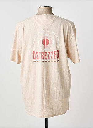 T-shirt tissage chiné manches courtes beige DSTREZZED homme