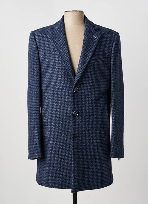 Manteau long coupe droite sans capuche bleu NINO LORETTI homme