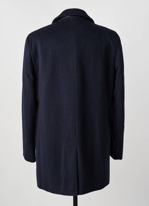 Manteau long tissage peau de pêche sans capuche bleu ROY ROBSON homme