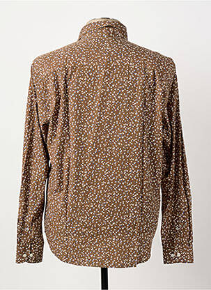 Chemise manches longues imprimé fantaisie marron SERGE BLANCO homme