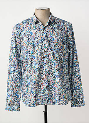 Chemise manches longues imprimé fantaisie bleu LA CIBLE ROUGE homme