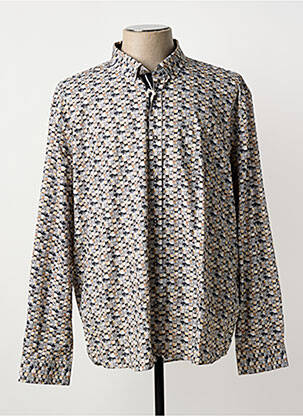 Chemise manches longues imprimé fantaisie noir CAPTEN homme