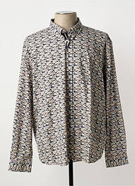 Chemise manches longues imprimé fantaisie noir CAPTEN homme