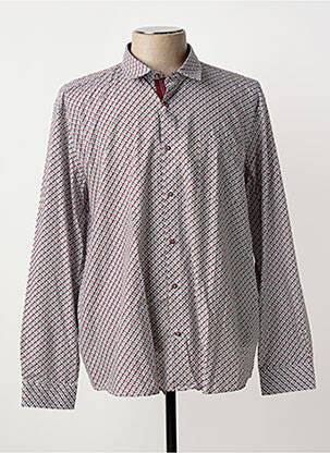 Chemise manches longues imprimé fantaisie rouge CAPTEN homme