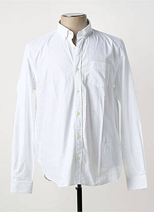 Chemise manches longues fermeture boutonnée sur le devant blanc SERGE BLANCO homme