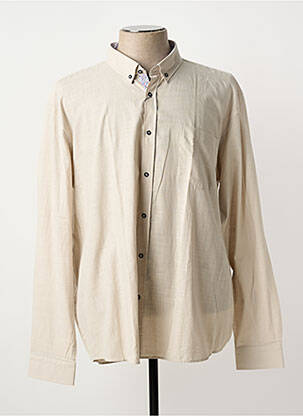 Chemise manches longues coupe droite beige CAP 10 TEN homme