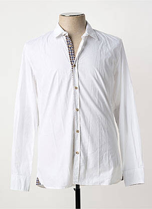 Chemise manches longues coupe cintrée blanc BOB homme