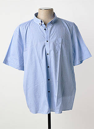 Chemise manches courtes imprimé carreaux bleu CAPTEN homme