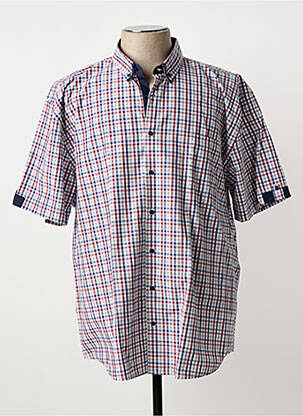 Chemise manches courtes imprimé carreaux bleu CAP 10 TEN homme