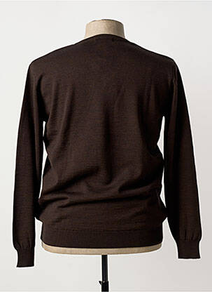 Pull col v manches longues marron BEST GUEST homme