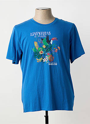 T-shirt coupe cintrée manches courtes bleu A FISH NAMED FRED homme