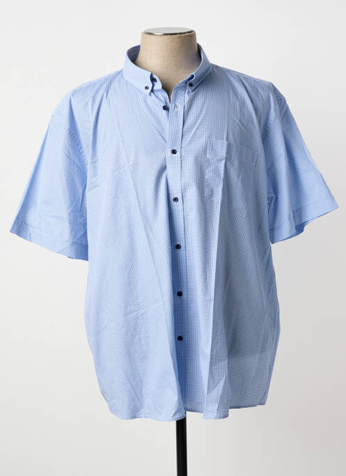 Chemise manches courtes imprimé carreaux bleu CAPTEN homme
