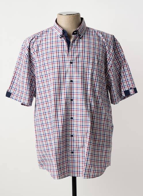 Chemise manches courtes imprimé carreaux bleu CAP 10 TEN homme