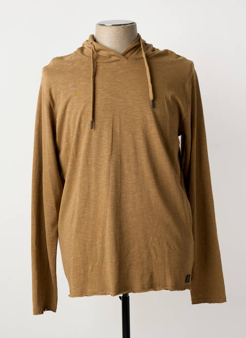 Sweat-shirt à capuche manches longues manches longues marron DSTREZZED homme