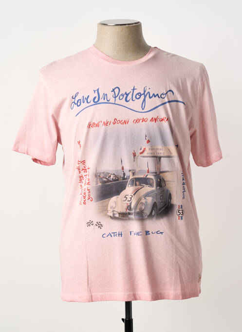 T-shirt coupe cintrée manches courtes rose BOB homme
