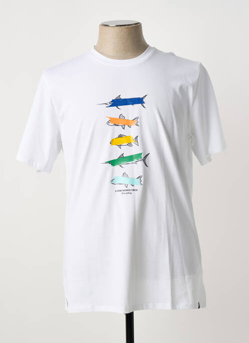 T-shirt coupe cintrée manches courtes blanc A FISH NAMED FRED homme