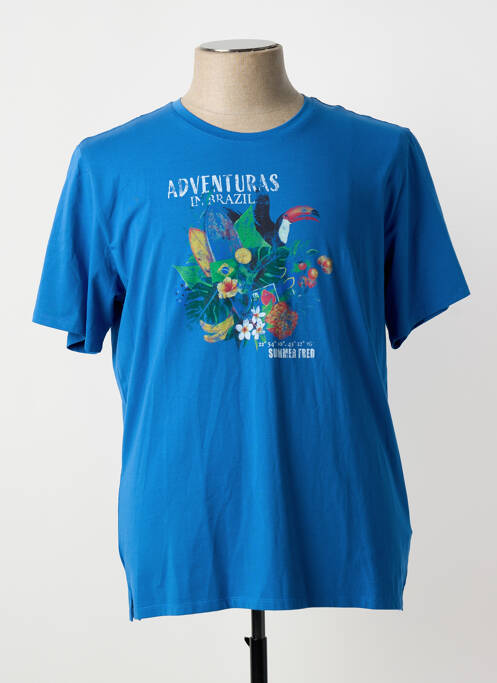 T-shirt coupe cintrée manches courtes bleu A FISH NAMED FRED homme