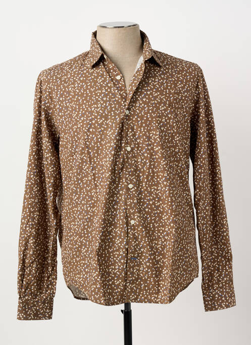 Chemise manches longues marron SERGE BLANCO homme