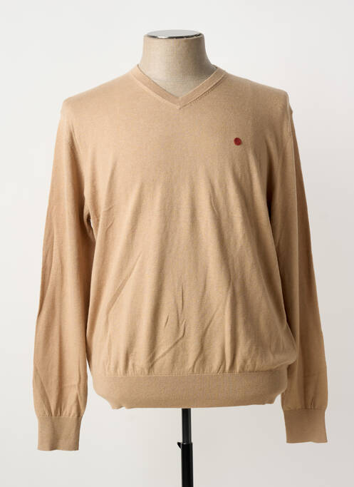 Pull col v manches longues marron SERGE BLANCO homme