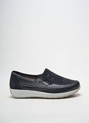 Slip ons tissage satiné talon plat jusqu'à 3cm bleu ARA femme