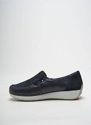 Slip ons tissage satiné talon plat jusqu'à 3cm bleu ARA femme