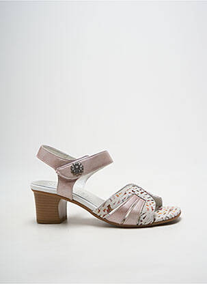 Sandales/nu pieds tissage satiné talon de 4 à 6cm rose INEA femme