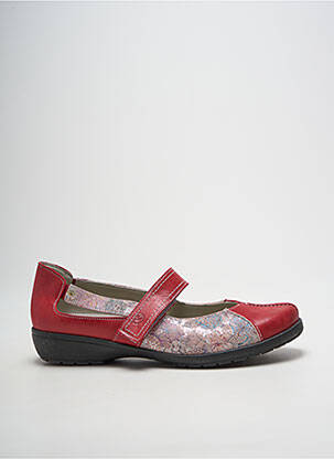 Ballerines fermeture scratch talon plat jusqu'à 3cm rouge SUAVE femme