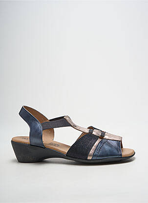 Sandales/nu pieds tissage satiné talon de 4 à 6cm bleu ARTIKA SOFT femme