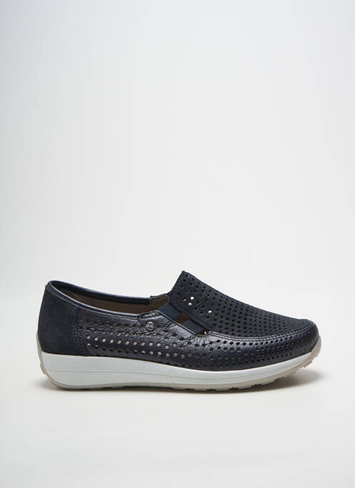 Slip ons tissage satiné talon plat jusqu'à 3cm bleu ARA femme