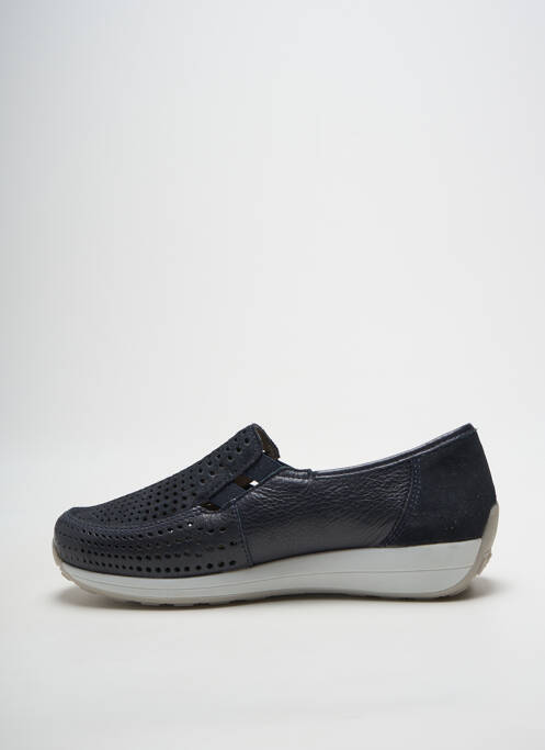 Slip ons tissage satiné talon plat jusqu'à 3cm bleu ARA femme