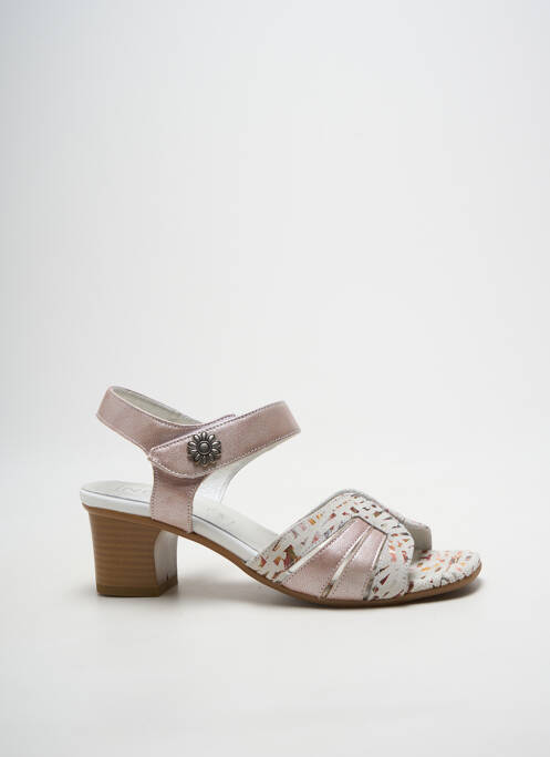 Sandales/nu pieds tissage satiné talon de 4 à 6cm rose INEA femme