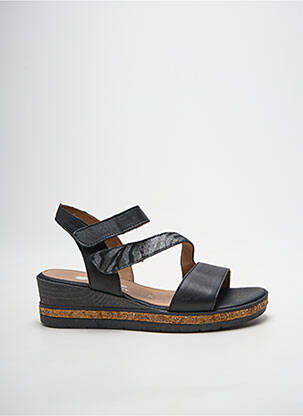 Sandales/nu pieds tissage satiné talon de 4 à 6cm noir REMONTE femme