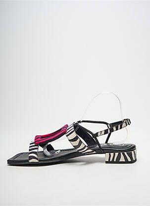 Sandales/nu pieds tissage satiné talon plat jusqu'à 3cm noir DANSI femme