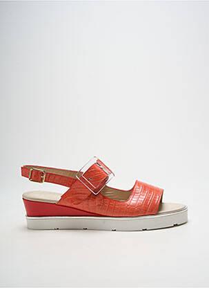 Sandales/nu pieds tissage satiné talon de 4 à 6cm orange DANSI femme