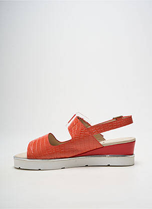Sandales/nu pieds tissage satiné talon de 4 à 6cm orange DANSI femme