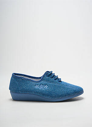Chaussons/pantoufles fermeture lacets talon plat jusqu'à 3cm bleu LA MAISON DE L'ESPADRILLE femme