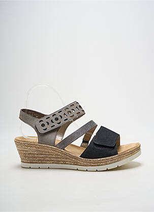 Sandales/nu pieds talon compensé talon de 4 à 6cm gris RIEKER femme
