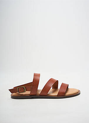 Sandales/nu pieds matière lisse talon plat jusqu'à 3cm marron VERBENAS femme