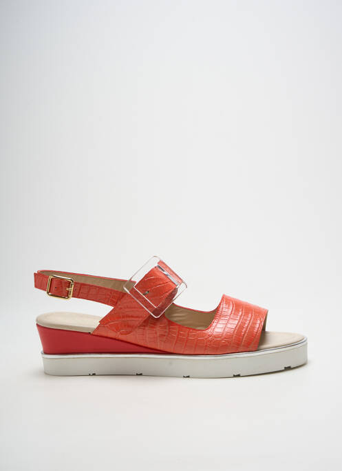 Sandales/nu pieds tissage satiné talon de 4 à 6cm orange DANSI femme