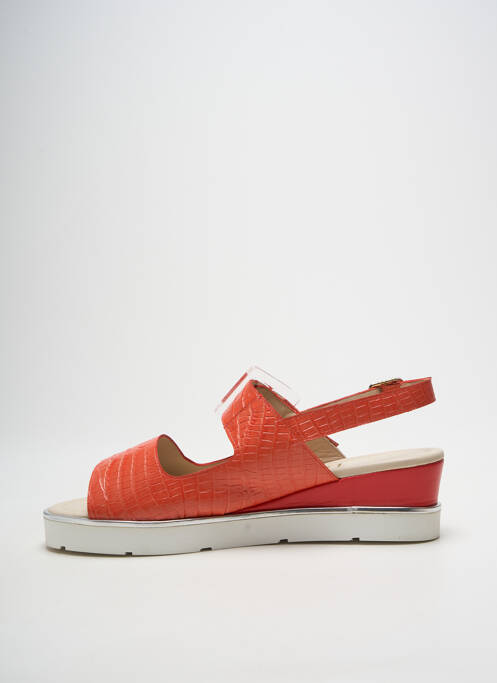 Sandales/nu pieds tissage satiné talon de 4 à 6cm orange DANSI femme